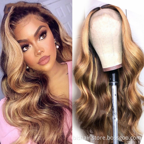 Human  Hair  Wigs  Body  Wave  Colored   Virgin  Hair  360  Hd  Transparent  Full  Lace  Front   Wig  Body  Wave